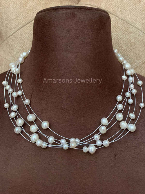 5lines Freshwater White Pearls (PN-32)