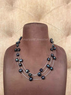 Freshwater Dye 3line Black Pearls (PN-13)