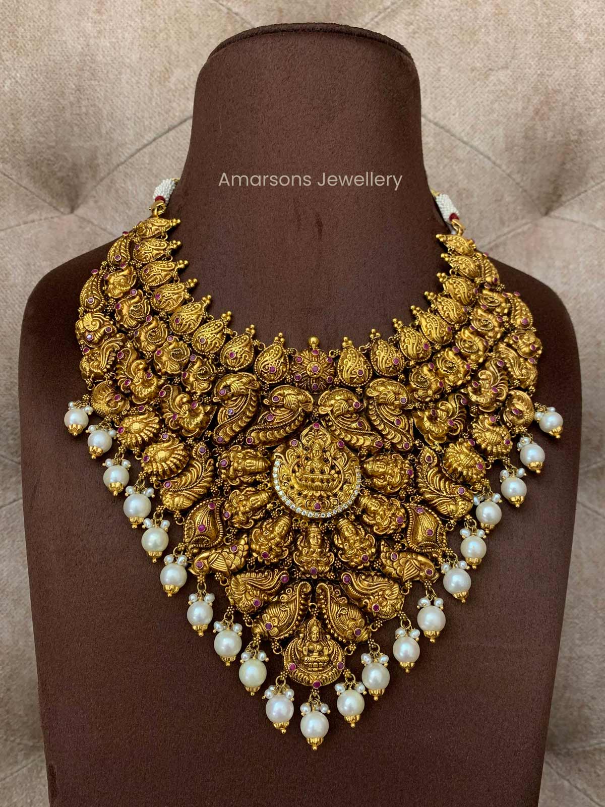 22k Nakshi Gold Necklace Temple Jewellery – Amarsons Jewellery