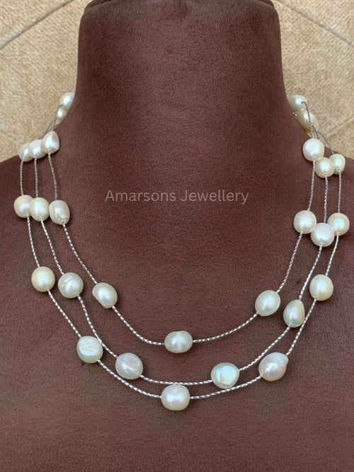 3lines Freshwater White Pearls (PN-16)