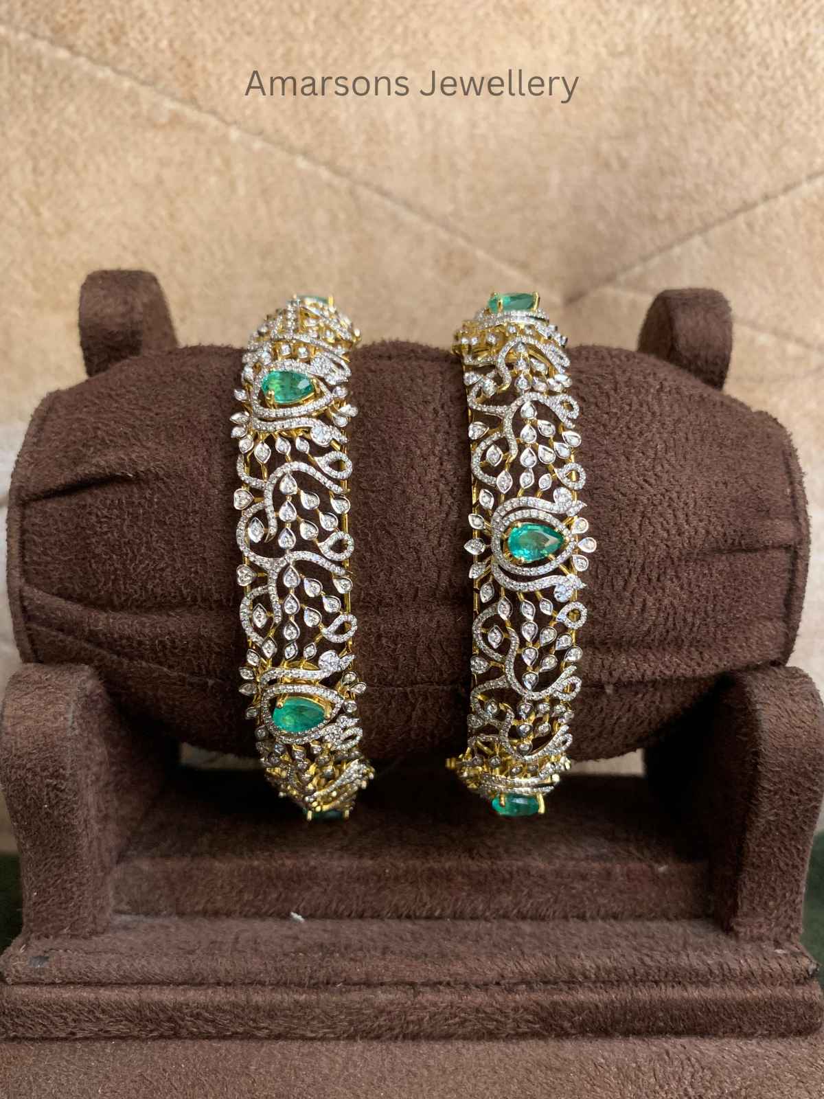 18K Close Setting Diamond Bangles (DB 3848) – Amarsons Jewellery