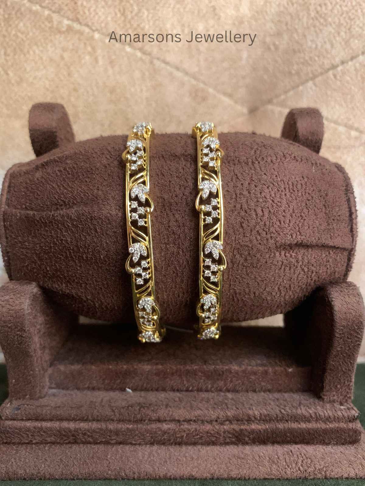 18K Close Setting Diamond Bangles (DB 7588) – Amarsons Jewellery