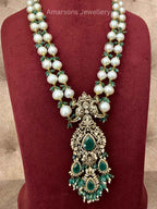 18k Polki Locket with Emerald Beads (PL 5192)