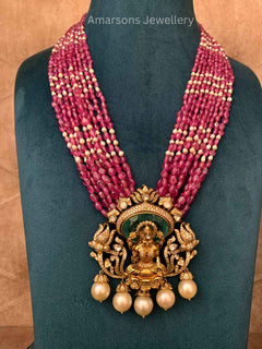 18k Polki Locket with Ruby Beads (PL 5622)