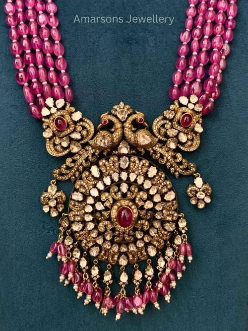 18k Polki Locket with Ruby Beads (PL 6009)