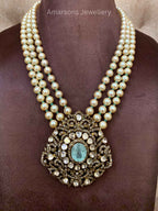 18k Polki Locket with South Sea Pearls (PL 8196)