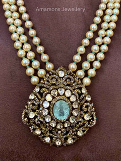 18k Polki Locket with South Sea Pearls (PL 8196)