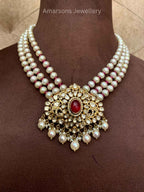 18k Polki Locket with South Sea Pearls (PL 8461)