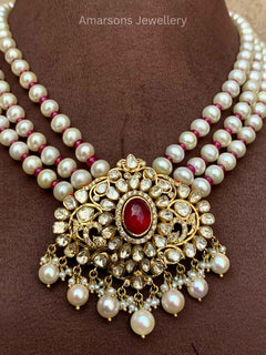 18k Polki Locket with South Sea Pearls (PL 8461)