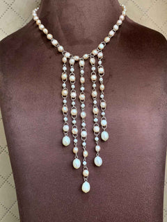 92.5 Silver Chain with Fresh Water Pearls (PN-01)
