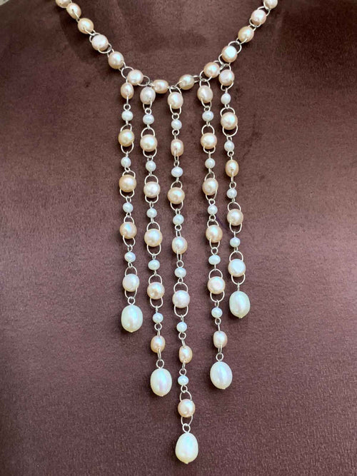 92.5 Silver Chain with Fresh Water Pearls (PN-01)