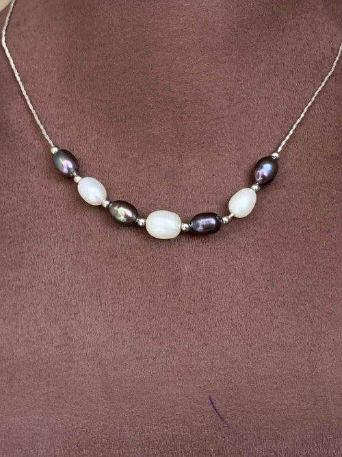 92.5 Silver Chain with Fresh Water Pearls (PN-04)