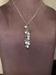 92.5 Silver Chain with Fresh Water Pearls (PN-05)