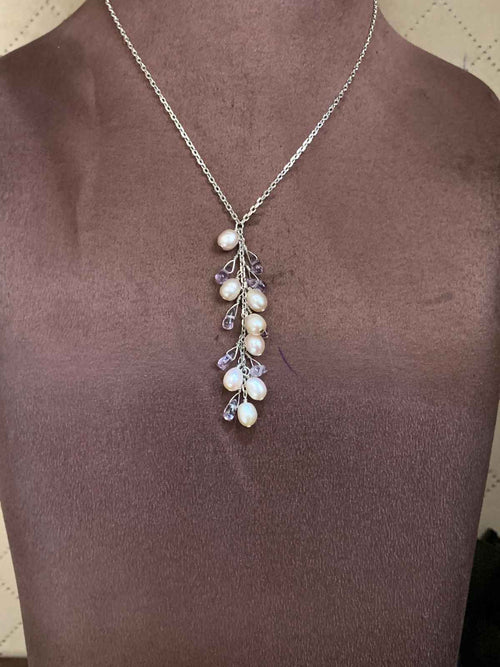 92.5 Silver Chain with Fresh Water Pearls (PN-05)