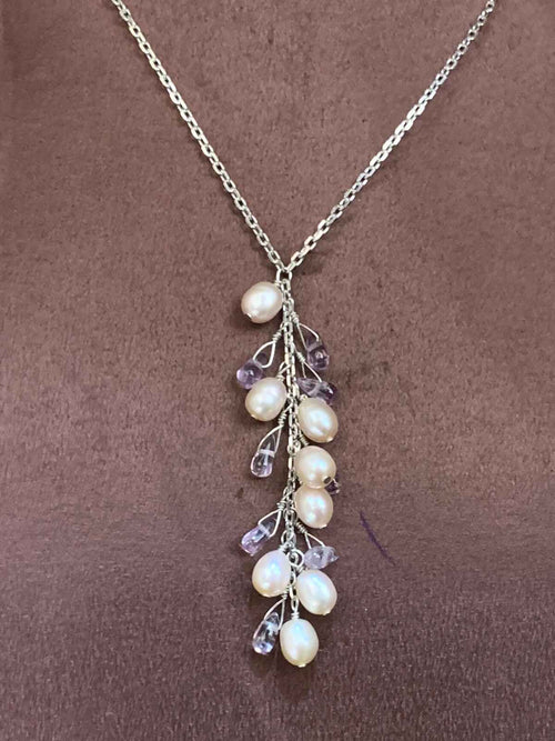 92.5 Silver Chain with Fresh Water Pearls (PN-05)