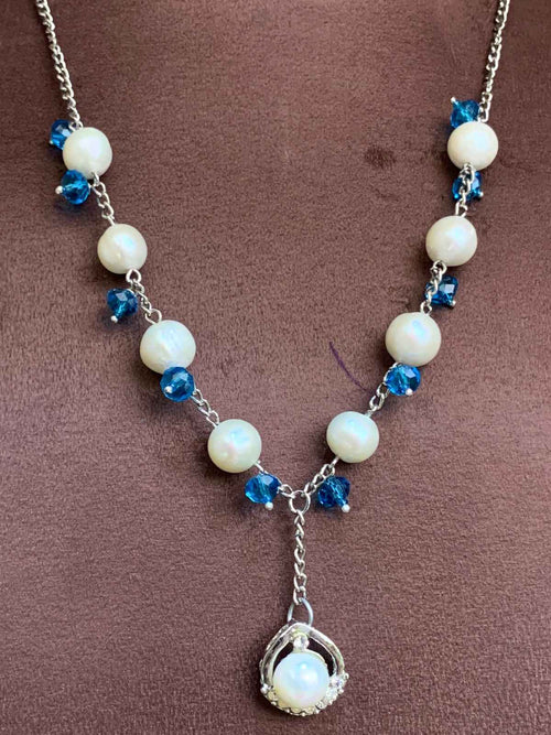 92.5 Silver Chain with Fresh Water Pearls (PN-06)