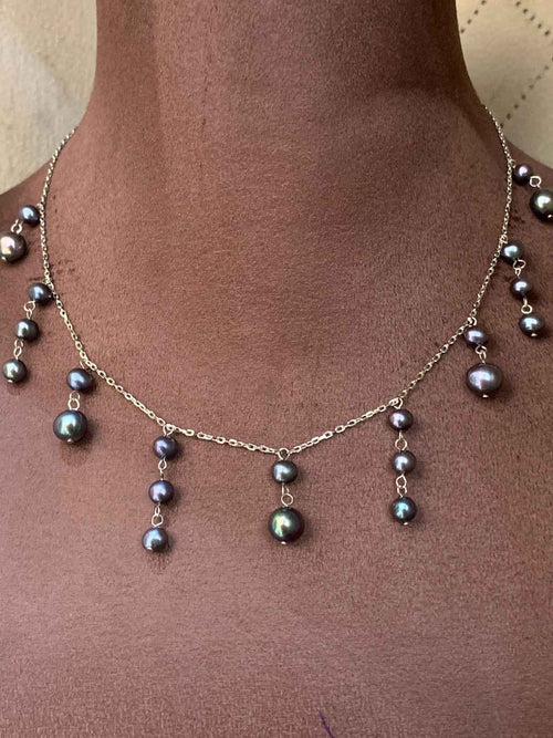 92.5 Silver Chain with Fresh Water Pearls (PN-07)