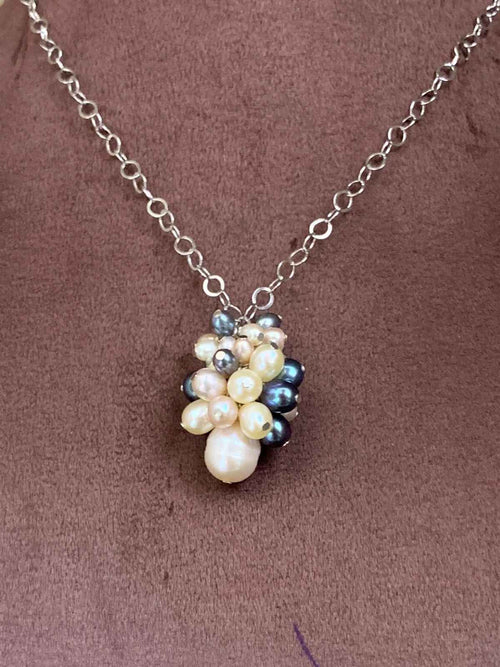 92.5 Silver Chain with Fresh Water Pearls (PN-10)