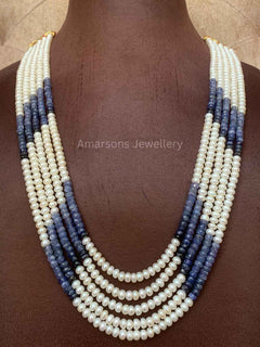 5lines Freshwater Pearls with Precious Beads (PN-25)