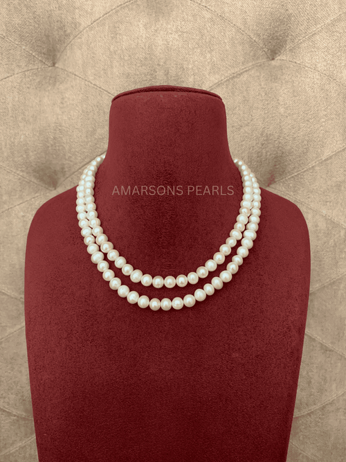 Cremish Double Layer Pearls Mala