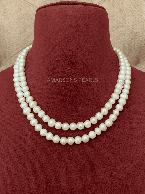 Cremish Double Layer Pearls Mala