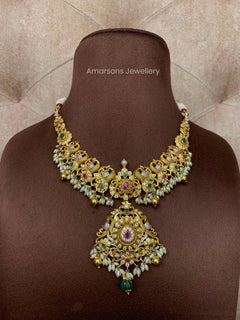 Eternal Radiance Nakshi Gold Necklace