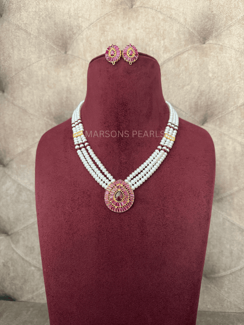 Ruby Pink Pearl Rani Haar