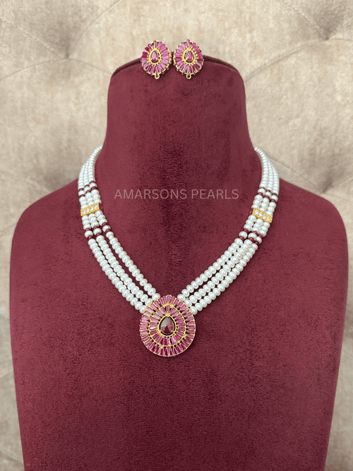 Ruby Pink Pearl Rani Haar
