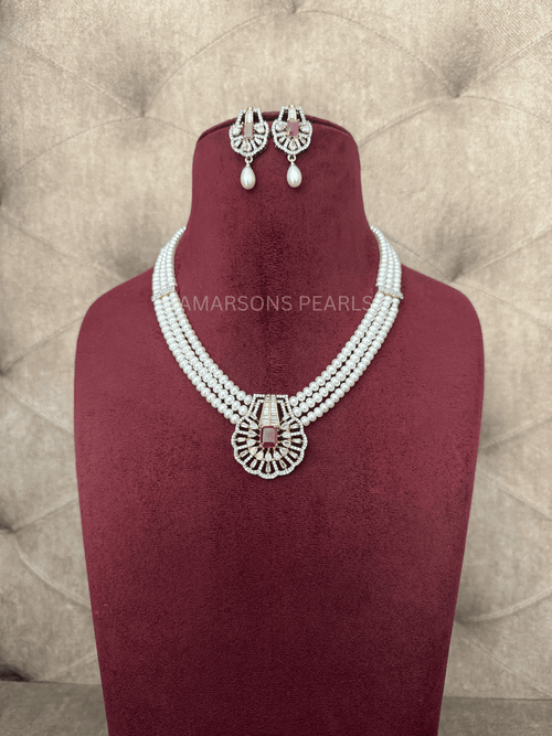 Pink Stone Pearl Rani Haar