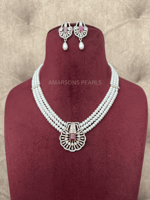 Pink Stone Pearl Rani Haar