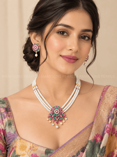 Multicolour Floral Rani Haar