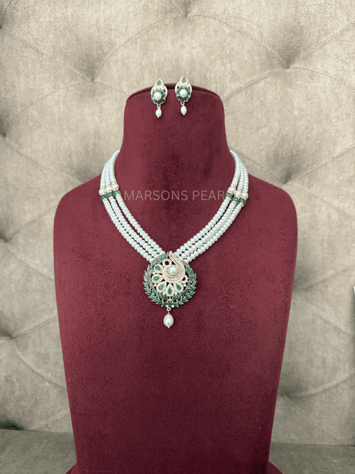 Green Emerald Pearl Rani Haar