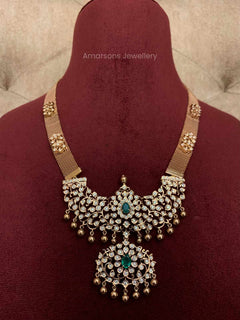 18k VVS EF Diamond Necklace with Elegant Color Stones