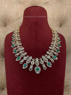 18k VVS EF Diamond Necklace with Colorful Accents