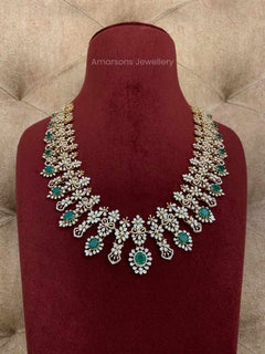 18k VVS EF Diamond Necklace with Colorful Accents