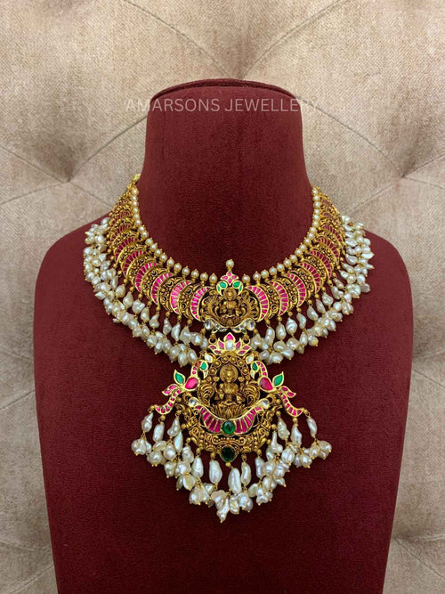 22K Gold Necklace Set (GNS-5457)