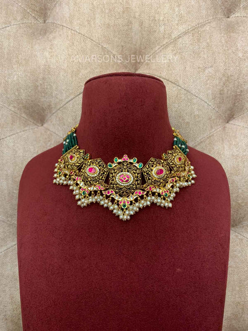 22K Gold Necklace Set (GNS-6391)